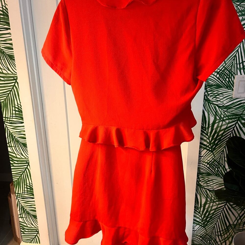Superdown Red Mia Ruffle Tie Mini Dress Small - Picture 3 of 10